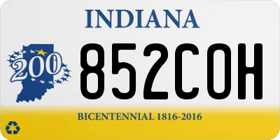 IN license plate 852COH
