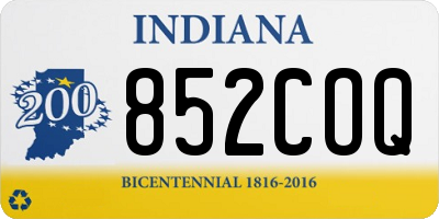 IN license plate 852COQ