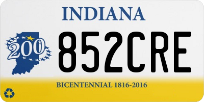 IN license plate 852CRE
