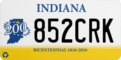 IN license plate 852CRK