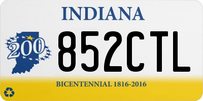 IN license plate 852CTL