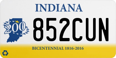 IN license plate 852CUN