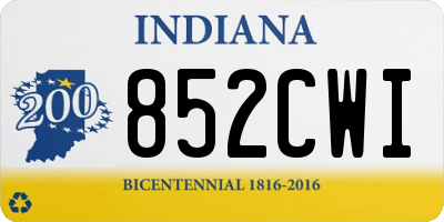 IN license plate 852CWI