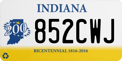 IN license plate 852CWJ