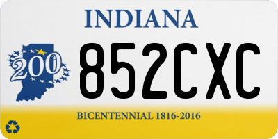 IN license plate 852CXC
