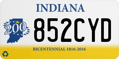 IN license plate 852CYD