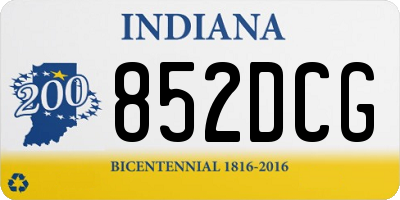 IN license plate 852DCG