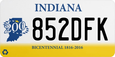 IN license plate 852DFK
