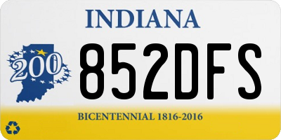 IN license plate 852DFS
