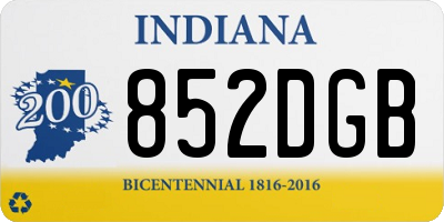 IN license plate 852DGB