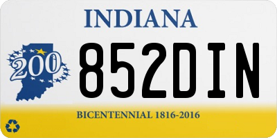 IN license plate 852DIN