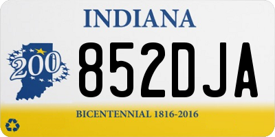IN license plate 852DJA