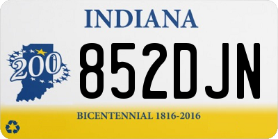 IN license plate 852DJN