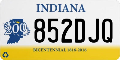 IN license plate 852DJQ
