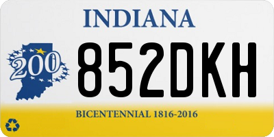 IN license plate 852DKH