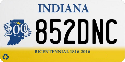 IN license plate 852DNC