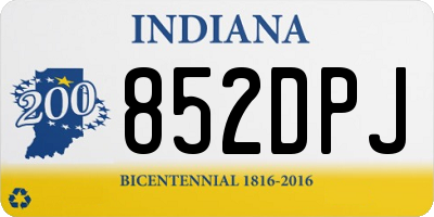 IN license plate 852DPJ
