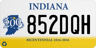 IN license plate 852DQH