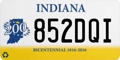 IN license plate 852DQI