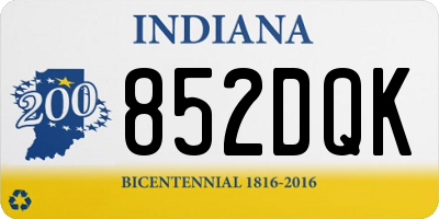 IN license plate 852DQK