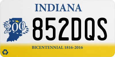 IN license plate 852DQS