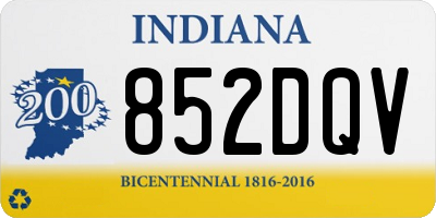 IN license plate 852DQV