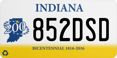 IN license plate 852DSD