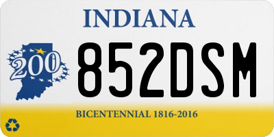 IN license plate 852DSM
