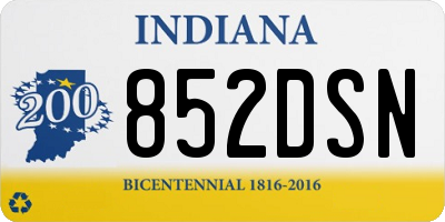 IN license plate 852DSN