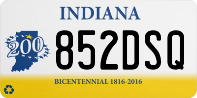 IN license plate 852DSQ