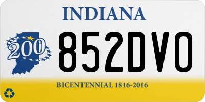 IN license plate 852DVO