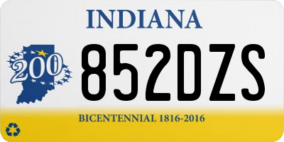 IN license plate 852DZS