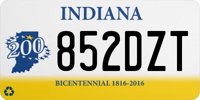 IN license plate 852DZT
