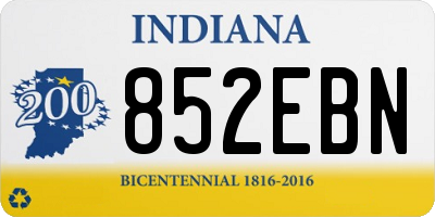 IN license plate 852EBN