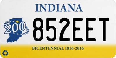 IN license plate 852EET