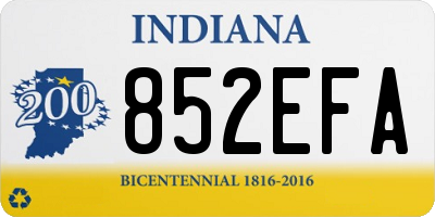 IN license plate 852EFA