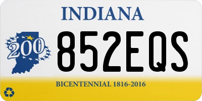 IN license plate 852EQS
