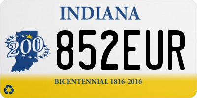 IN license plate 852EUR