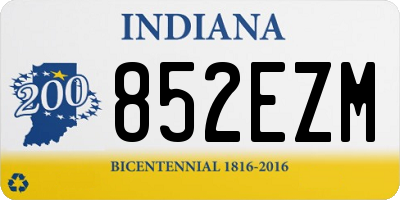 IN license plate 852EZM
