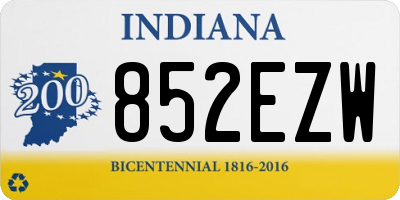 IN license plate 852EZW