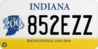 IN license plate 852EZZ