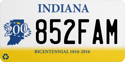 IN license plate 852FAM