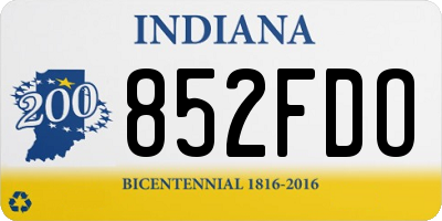 IN license plate 852FDO