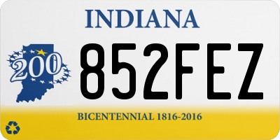 IN license plate 852FEZ