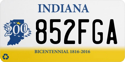 IN license plate 852FGA