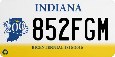 IN license plate 852FGM