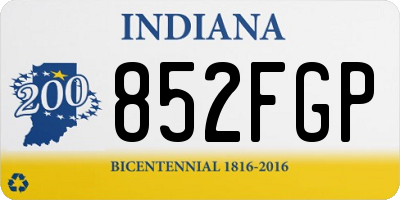 IN license plate 852FGP