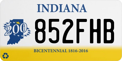 IN license plate 852FHB