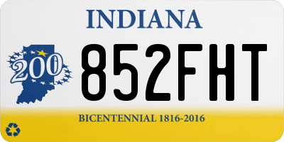 IN license plate 852FHT