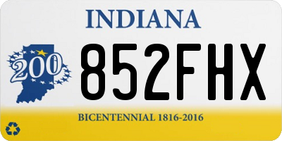 IN license plate 852FHX
